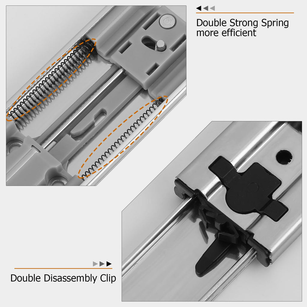 LONTAN 15 Pairs 22 Inch Soft Close Drawer Slides Heavy Duty Dresser Drawer Glides Metal Ball Bearing Full Extension Kitchen Cabinet Rails 100 LB Capacity