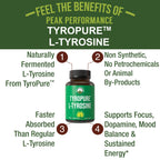TyroPure L Tyrosine 500mg Capsules Supplement More Bioavailable