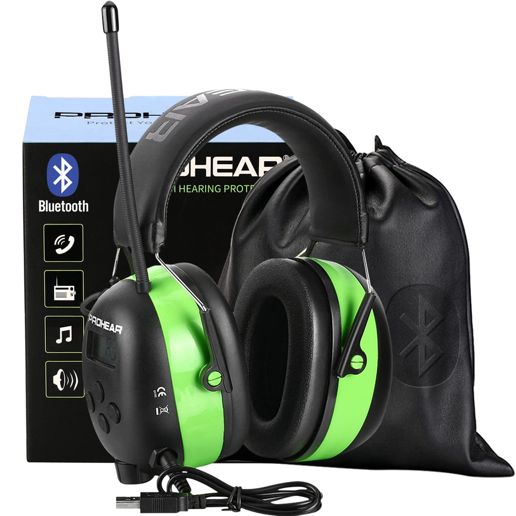 PROHEAR 033 Upgraded 5.4 Bluetooth Hearing Protection AM FM Radio Headphones, Noise Reduction Safety Earmuffs with Rechargeable 1500mAH Battery, 31dB SNR Ear Protector for Mowing Lawn,Gifts for Father
