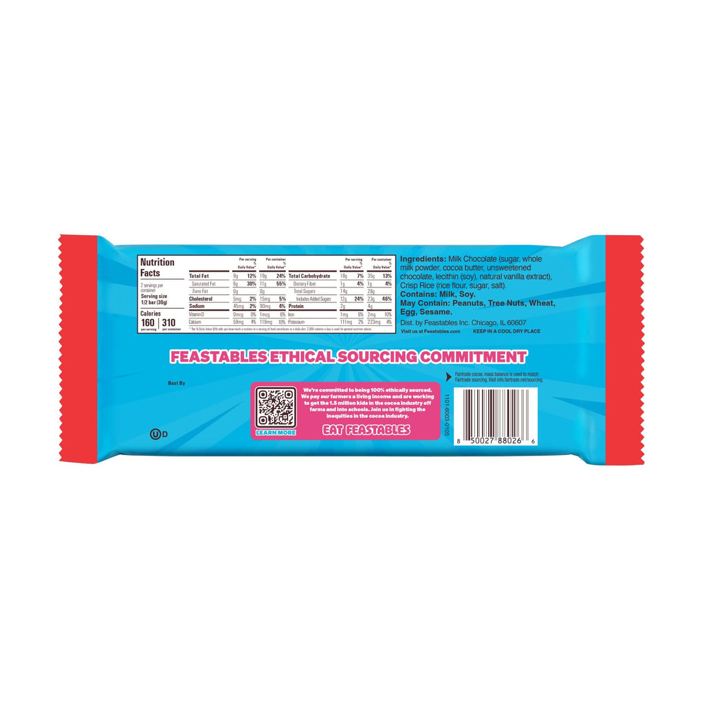 MrBeast Feastables Milk Chocolate Crunch Bar, King Size, 10 Count