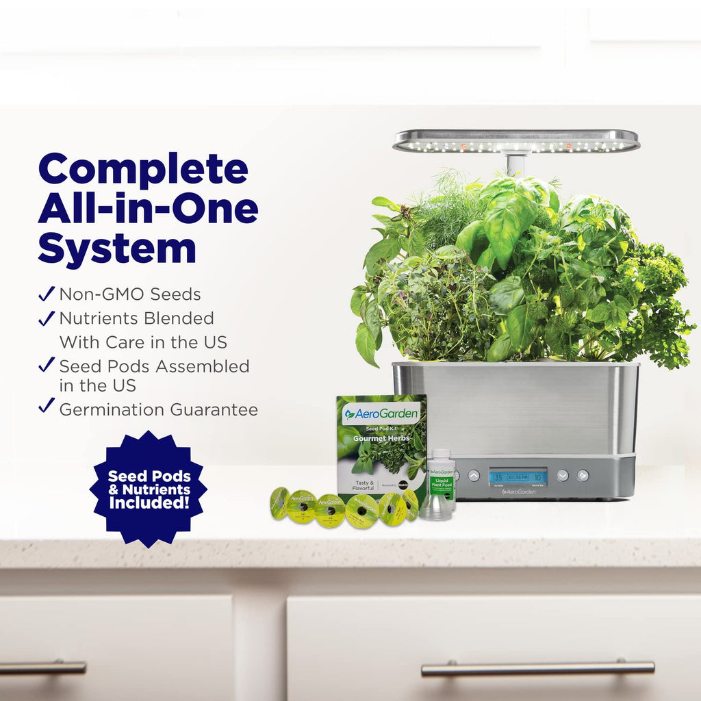AeroGarden Harvest Elite, Stainless Steel