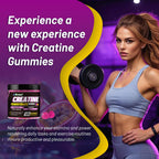 Creatine Monohydrate Gummies 6g for Men & Women, Potent Creatine Supplement, Chewables Creatine for Energy Boost, Increase Strength and Build Muscle, Gluten-Free, Sugar Free,120 Count