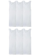 Fruit of the Loom Men's Tag-Free Tank A-Shirt, 6 Pack-White, Large