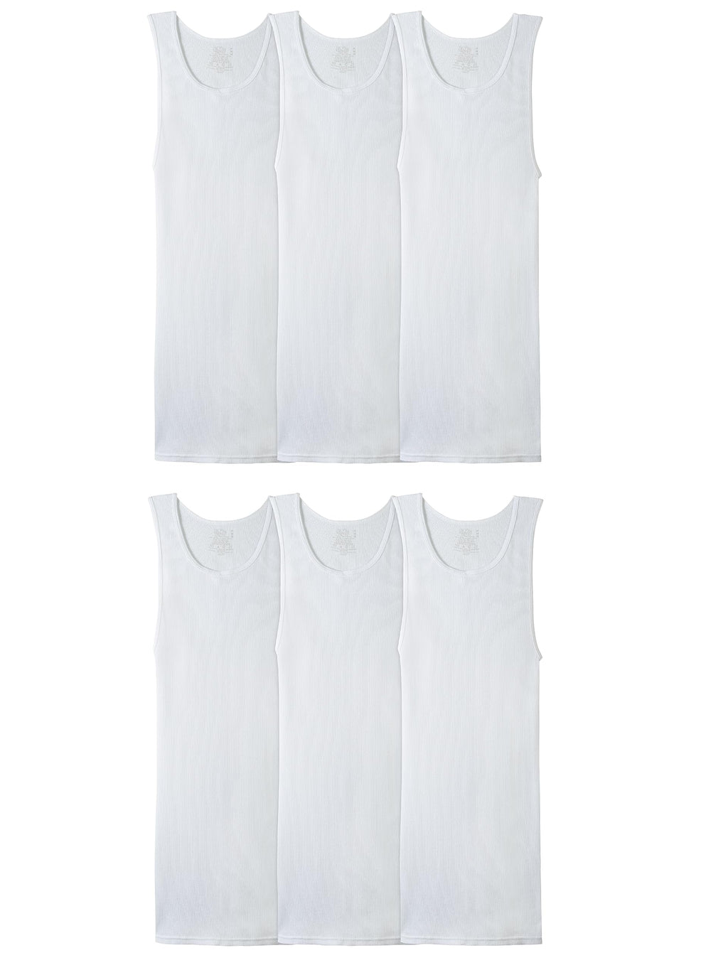Fruit of the Loom mens Tag-free Tank A-shirt Underwear, 6 Pack - White, X-Large US