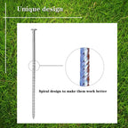 Uitose 14 Count Outdoor Rv Rug Stakes, Stainless Steel Spiral Patio Mats Stakes, Used for Fixing Rugs, Tents, Tarps, and RV Mats，Rv Camping Accessories for Outside,Camper Must Haves