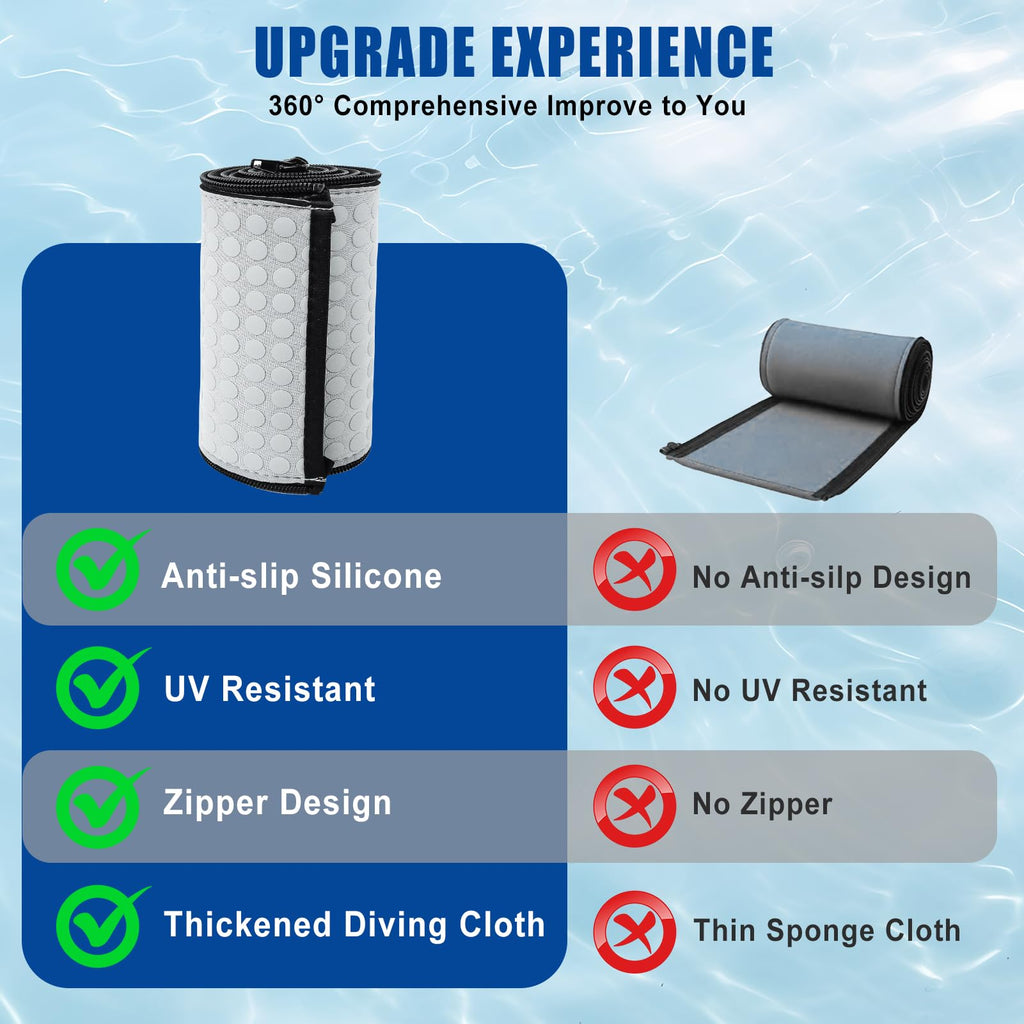 Kakolvan Swimming Pool Handrail Cover, Non-Slip Railing Handle Grip Covers with Zippers, Fit Most Above/Inground Pool Hand Rails, Cooling, Soft & Comfortable Touch Ladder Sleeve (4 Ft, 1 Pack)