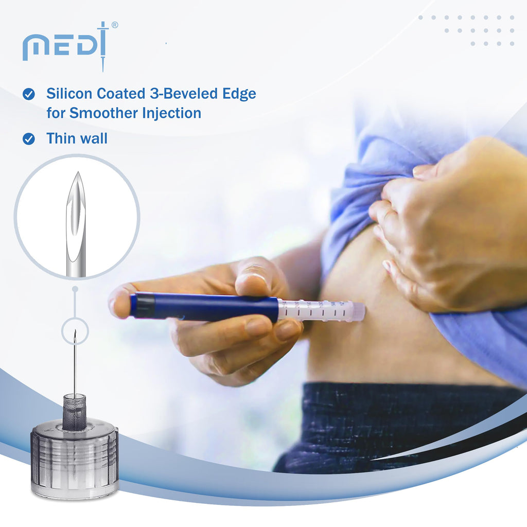 Medt Fine Insulin Pen Needles 31G 5mm - 100 Ct, Pack of 1