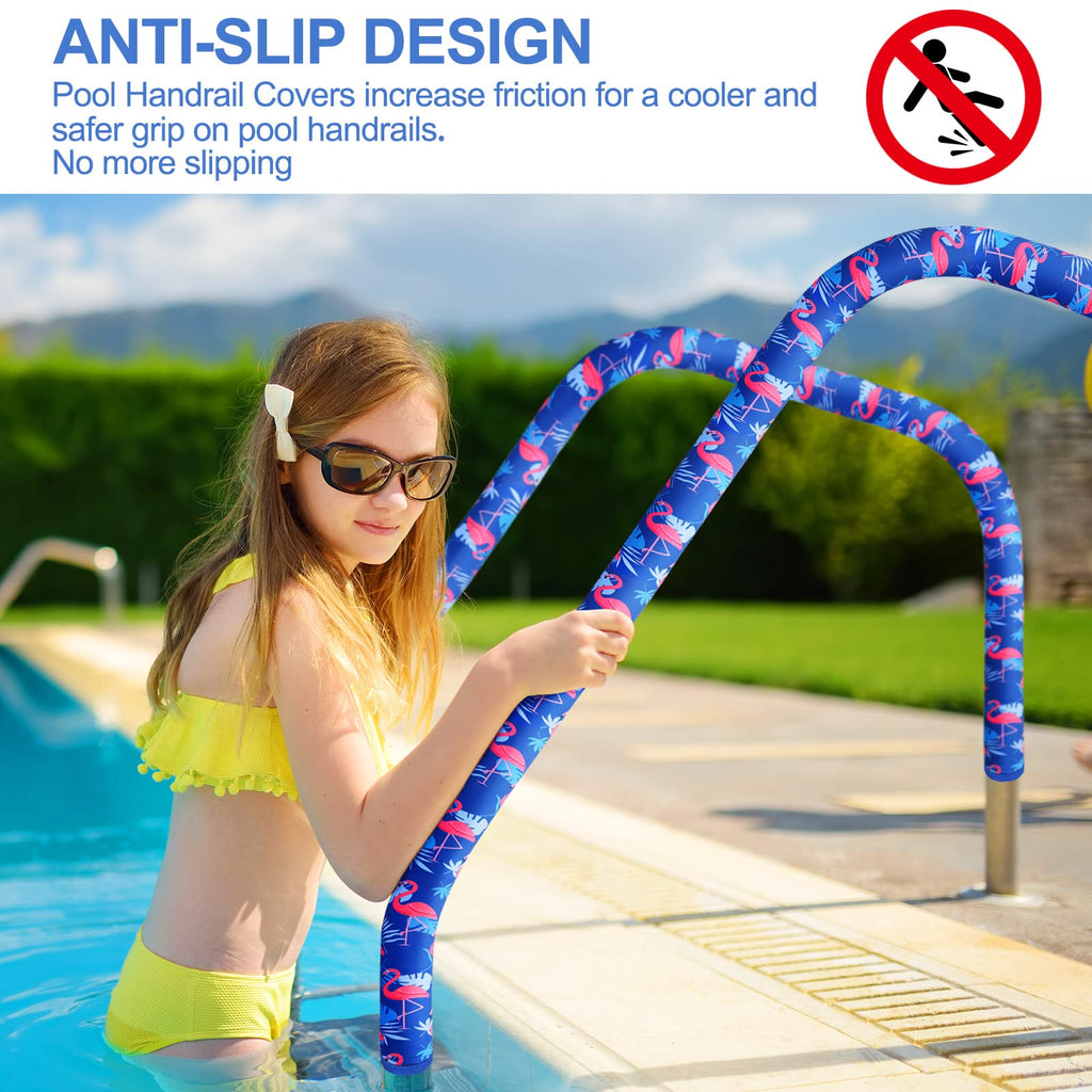 Junkin Pool Handrail Cover Swimming Pool Hand Rail Cover Slip Resistant Railing Blue Rail Grip for Swimming Hand Railing(8 ft)