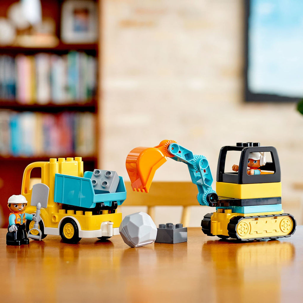 LEGO DUPLO Town Truck & Tracked Excavator Toddler Building Blocks - Learning & Education Construction Toys for Preschool - Birthday Gift for 2-3 Year Old Boys & Girls - 10931