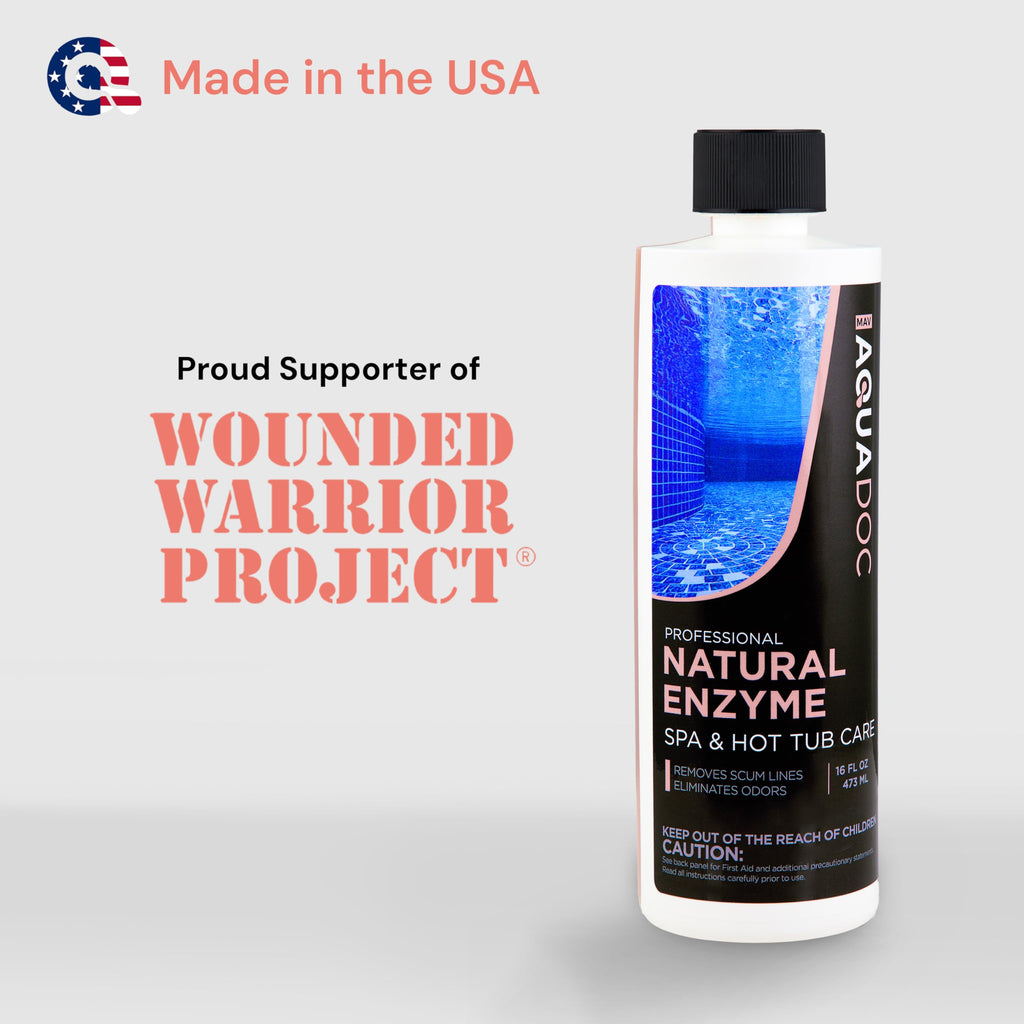 AquaDoc Spa Enzyme Water Treatment - 16oz - Natural Hot Tub Enzyme Cleaner & Clarifier for Balanced Water - Made in USA
