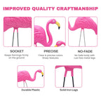 4E's Novelty 4 Pink Flamingos Yard Decorations - Extra Large 24" Flamingos Yard Ornaments - Pink Flamingos for Yard Sculptures & Statues - Lawn Flamingos Outdoor Garden Decor, Weather Resistant