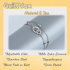Aunt and Niece Bracelet, Interlocking Circles, Stainless Steel Gift Set