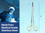 Mayo Hegar Needle Holder Surgical Needle Driver Clamp Forceps with Tungsten Carbide Inserts by ARTMAN (10 Inches)