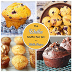 Walfos Silicone Muffin Pan - Cupcake Pans Set of 3, Including 24 Cups Mini Muffin Pans, 12 Cups Regular & 6 Cups Jumbo Muffin Pan, Pop Out Easily - BPA Free & Dishwasher Safe