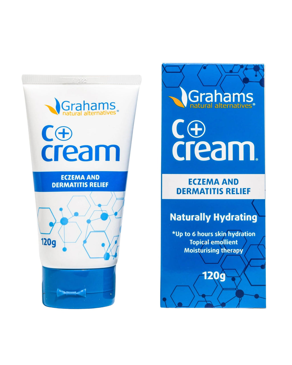 Grahams Natural C+ Eczema Relief Cream - Steroid-Free Moisturizer Soothes Dermatitis, Inflammation, Redness Treatment for Irritated, Dry Skin - All Natural Ingredients with Manuka Honey, (4.23oz)
