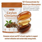 SCEZROB Living Root Ceylon Cinnamon - 300 Softgels 7200mg Equivalent with MCT Oil, Livingroot Organic Ceylon Cinnamon Powder Supplement for Supports Metabolism, Liver Function & Energy (1)