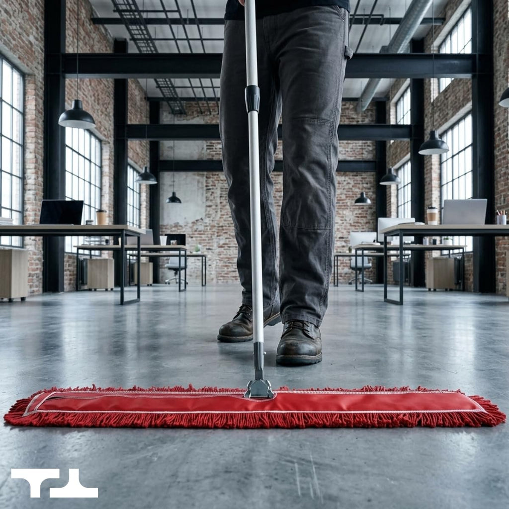 Tidy Tools 36 Inch Red Commercial Dust Mop & Floor Sweeper with Extendable Handle – Mop for Hardwood, Tile, and Concrete Floor Cleaning