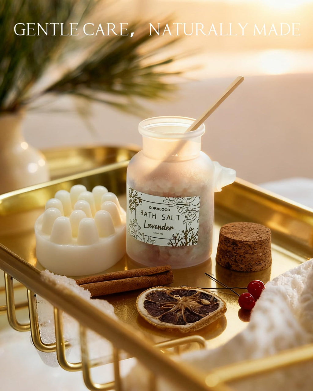 Coralogo 11pcs Spa Gift Baskets for Women, Sunflower Self Care Set, Brown