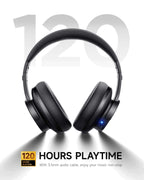 Picun B8 Wireless Bluetooth Headphones, 120H Playtime, 3EQ Modes, Black