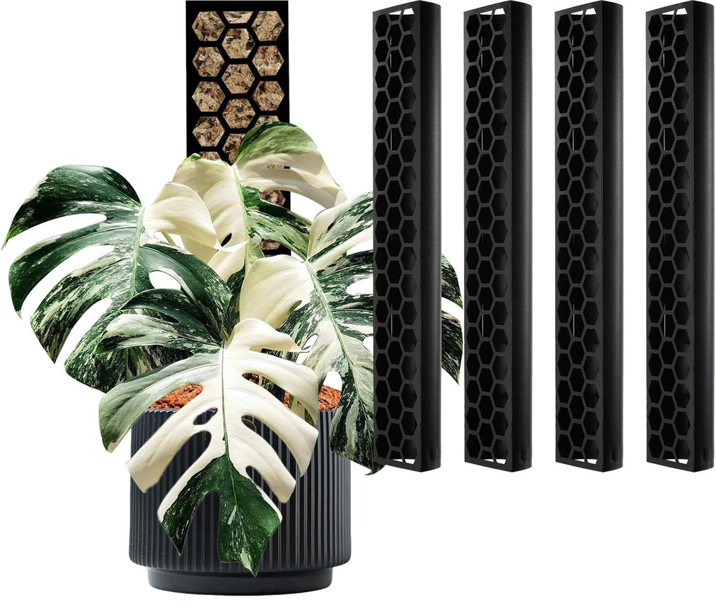 Haispring 4 Pack 17 Inch Plastic Moss Pole for Plants Monstera, Plant Poles for Climbing Plants, Plant Support for Indoor Plants, Plant Support Poles Work with Sphagnum Moss