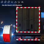 SWRT DOT-C2 Reflective Tape 2 Inch x 200 Feet Red White Reflective Tape Outdoor Waterproof Conspicuity Strong Adhesive Reflector Tape Warning Safety Tape for Vehicles Trailers Boats Signs