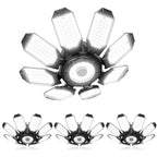 Adiding LED Garage Ceiling Lights 56000Lm 4 Pack w/ 8 Adjustable Panels, Super Bright Deformable Basement Lighting Fixture Screw in E26 Bulb Socket for Indoor Workshop, Attic, Storage, Bay, Home Gym