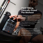 Transparent Labs Bulk Black Pre Workout - Clinically Dosed, Naturally Sweetened Preworkout for Men and Women with Beta Alanine Powder, Citrulline Malate, & Caffeine- 30 Servings, Blue Raspberry