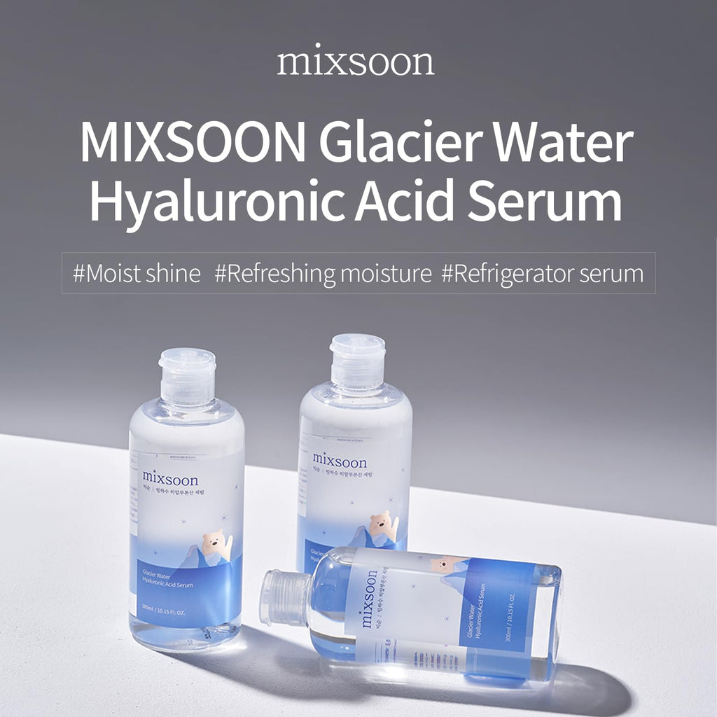 mixsoon Glacier Water Hyaluronic Acid Serum-Deep Hydration and Cooling for Face, Hydration Booster, Refreshing Lightweight Texture 300ml / 10.14 fl.oz. Korean Glass Skin Care
