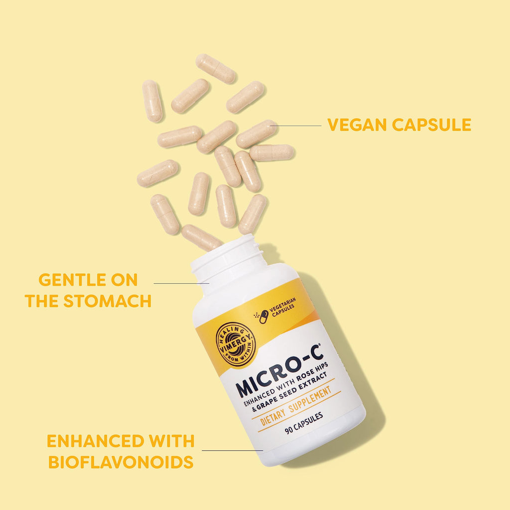 Vimergy Micro-C® Vitamin C Capsules – 500mg per Capsule, Supports Immune Health*, Promotes Collagen Production, Supports Healthy Bones*, Kosher, Vegan & Gluten-Free, Travel Size 90 Capsules