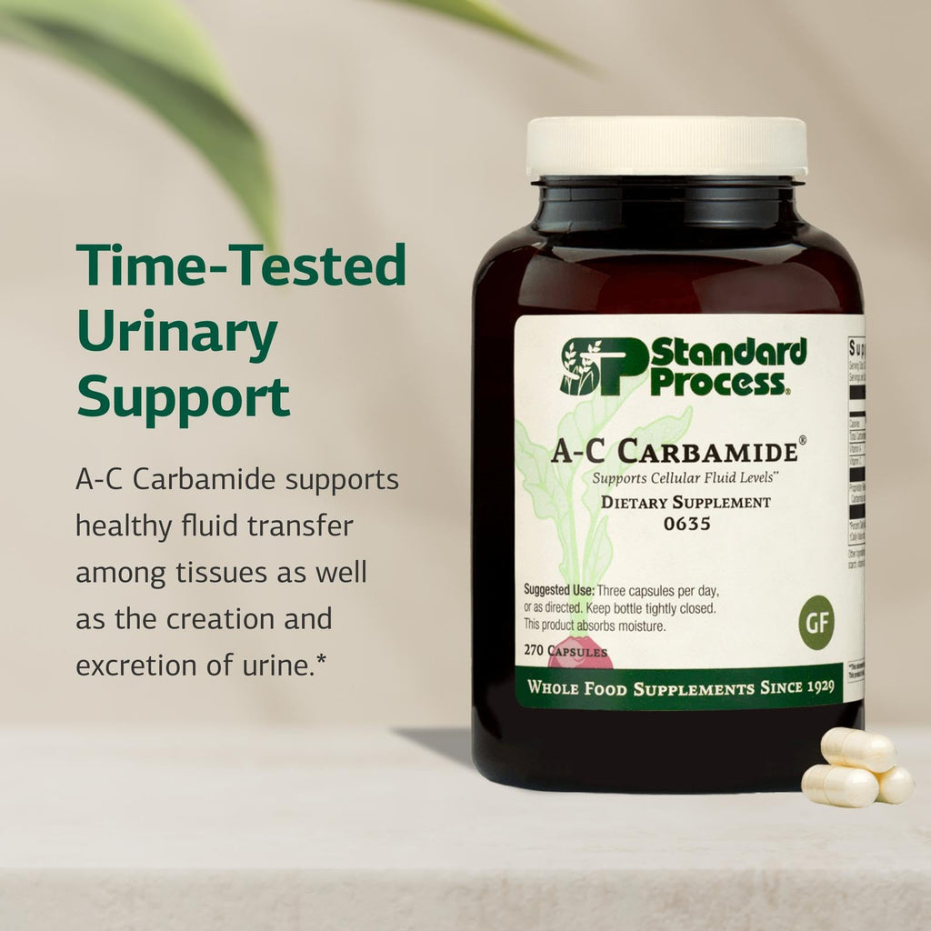 Standard Process A-C Carbamide - Supports Healthy Excretion of Urine & Cellular Fluid Levels - Contains Vitamin A & Antioxidant Vitamin C - Gluten-Free, Non-Dairy & Non-Soy - 270 Capsules