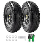 Parts Camp Replace Gorilla Cart Wheels 10" Flat-free Solid Tire and Wheel