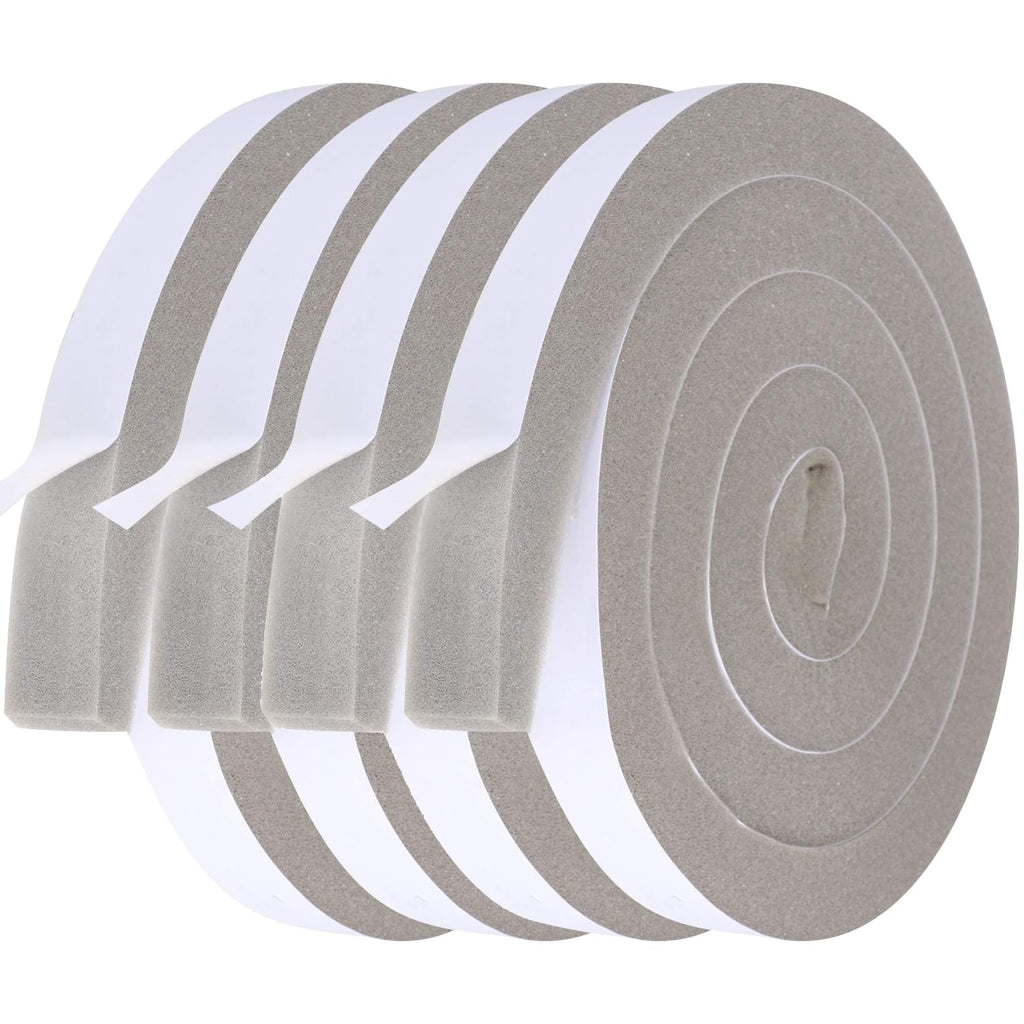 Futuwi Weather Stripping Door Seal 1 Inch W X 1 Inch T, Open Cell Foam Insulation Air Conditioner Window Seal, Total Length 26 Feet (6.5ft x 4 Rolls)