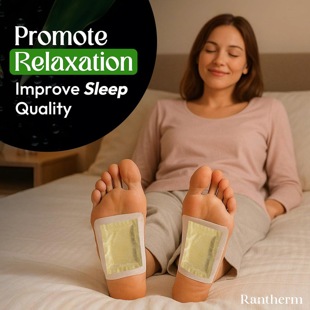 Rantherm Foot Pads, Bamboo Vinegar and Ginger Adhesive Pads for Daily Foot Use, 20 Packs