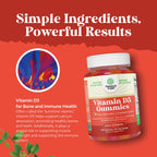 Natures Craft Vitamin D3 Gummies for Daily Wellness - Delicious Vitamin D Gummies for Adults with D3 2000IU per Serving Bone Muscle & Immune Support - Non-GMO Gelatin & Gluten Free - 120 Count