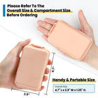 14 GRIDS Travel Pill Organizer Box with Labels - Travel Medicine Case Kit - Pocket Daily Pharmacy Container - Travel Medication Holder Dispenser for Fish Oil Vitamin Supplement Storage - Pink