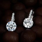 Dwearbeauty Earrings for Women, 18K White Gold Plated Earring Hypoallergenic Round Cut Cubic Zirconia Drop Dangle Earrings wedding Bridal Earring for Women Prong Setting