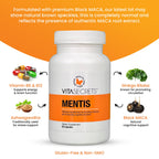 Vitasecrets Mentis Memory & Cognition Support Supplement - Concentration, Clarity, Cognitive Enhancement - Vitamins B6, B12, Ashwaganda, Gingko Biloba| Gluten and GMO Free, 90 Capsules