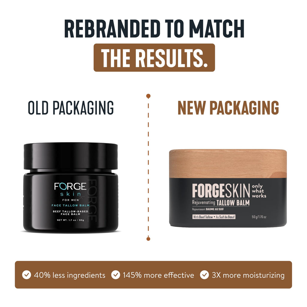 Forge Skin® Wrinkle Defense Beef Tallow Balm [TALLOW-BASED] Moisturizer for Face Hydration - Hydrating Anti Aging Skin Cream - Natural Facial Skincare Lotion with Essential Oils (1.76 OZ)