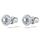 Swarovski Una Angelic Stud Earrings, Square Cut, Cool Blue Crystals, Rhodium Finish