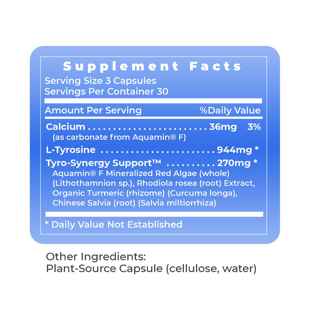 Premier Research Labs Tyrosine Matrix - L Tyrosine Supplement, L-tyrosine 944mg Capsules for Adults, Amino Acid Pills with Red Algae & Rhodiola Rosea - 90 Vegetarian Capsules