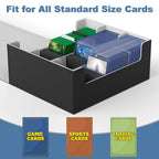 Mlikero Card Deck Case for Trading Cards 1800+, Trading Card Storage Box Fits Toploader and Magnetic Card Holder, Leather Magnetic Closure Deck Box Fit for MTG, TCG
