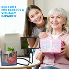 5X Neck Magnifying Glass with Light, Magnifier with Light Hands Free, Full Book Page Magnifier with 3 Light Modes, Flexible Gooseneck for Seniors Reading Low Vision