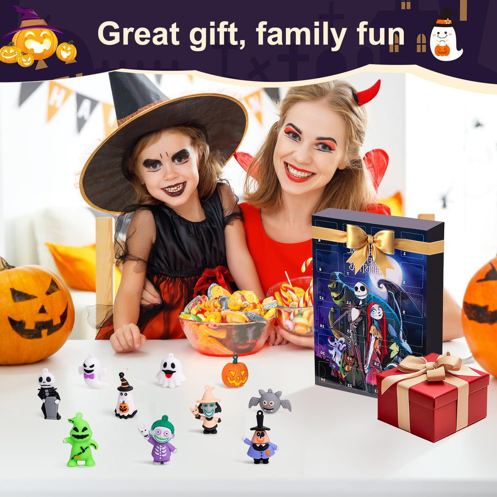Nightmare Advent Calendar 2026, Halloween Countdown Calendar, 24Pcs Boo Basket Stuffers for Kids Adults, Trick or Treat Holiday Count Down Box