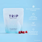 TRIP Lion’s Mane Gummies with 2000mg Lion’s Mane Mushrooms Extract Per Serving, Vegan, Naturally Flavored On the Go Chewable Gummy, Delicious Raspberry Flavor, 1 Bag, 60 Count