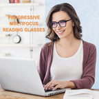 CHOFILORD Progressive Multifocus Reading Glasses for Women Men Blue Light Blocking Spring Hinge Square Computer Readers (4 Pack Mixed B, 1.75, Diopters)