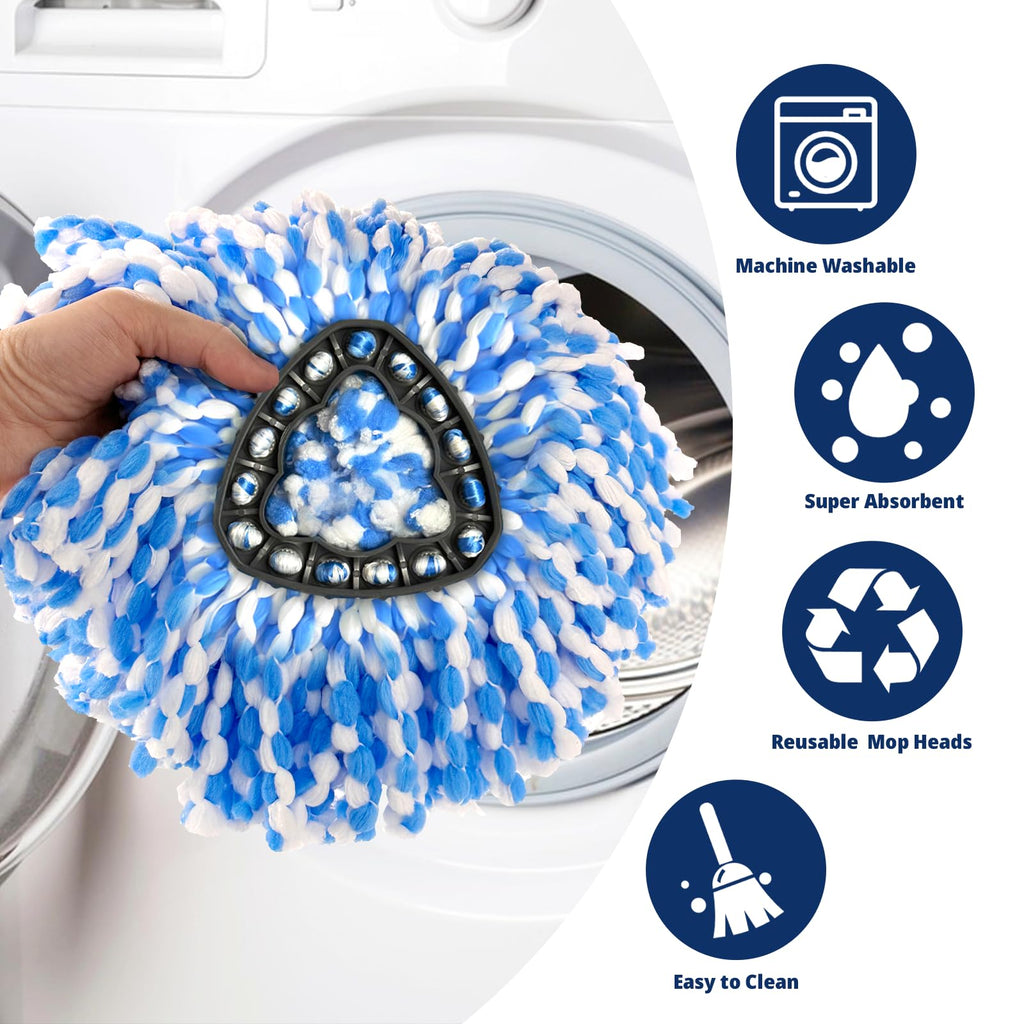 6 Pack Mop Replace Head, Mop Head Replacement, Microfiber, Machine Washable, Easy to Replace and Deep Cleaning, 313