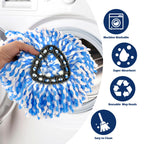 6 Pack Mop Replace Head, Mop Head Replacement, Microfiber, Machine Washable, Easy to Replace and Deep Cleaning, 313