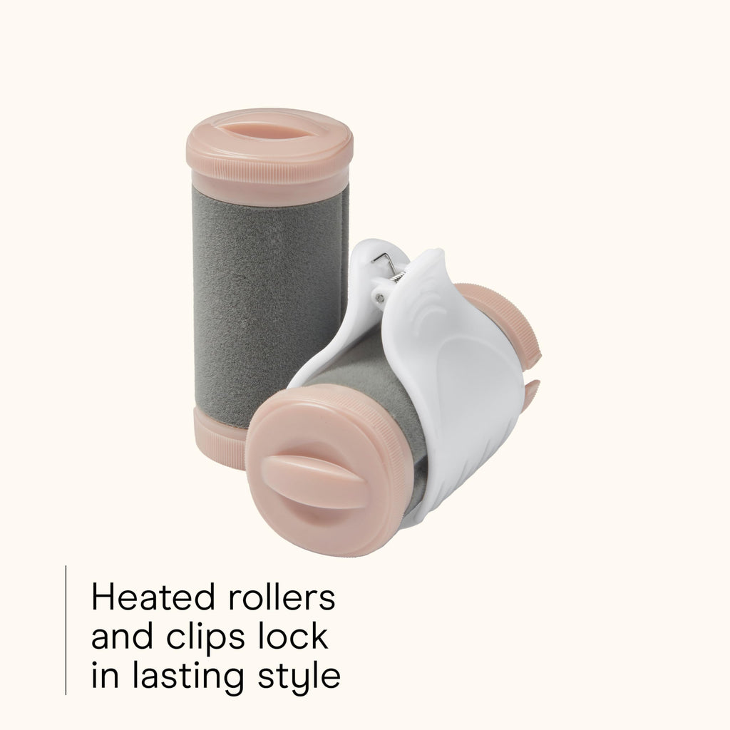 INFINITI PRO CONAIR Ceramic Flocked Hot Rollers for Women, 20 Assorted Hair Curlers with Clips, 85-Second Heat-Up, For Long, Medium, and All Hair, White