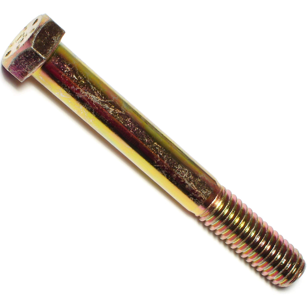 3/8-16 x 1 3/4 Hex Cap Screw, Grade 8 Coarse, Yellow Zinc - Pack of 10