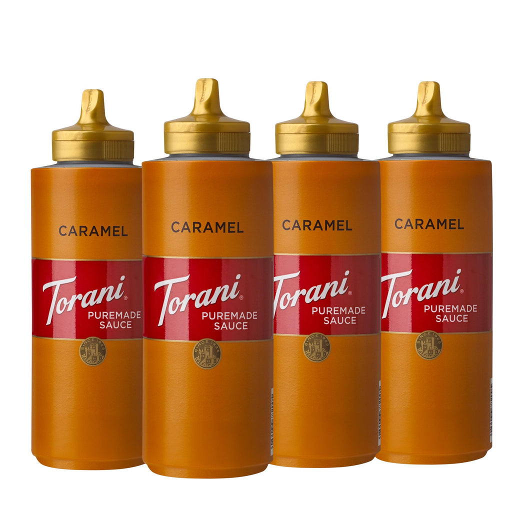 Torani Puremade Caramel Dessert & Drink Sauce, 16.5 fl oz, 4 Pack